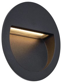 Modern beépíthető fali lámpa fekete LED-del IP65 - Gem