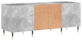 betonszürke szerelt fa hanglemezszekrény 121x38x48 cm
