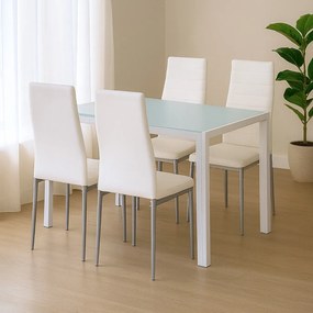 Midland 4+1 étkező garnitúra fehér-szürke