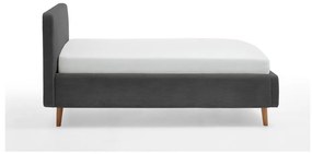 Antracitszürke kárpitozott egyszemélyes ágy ágyrács nélkül 120x200 cm Mattis – Meise Möbel