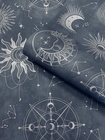 Holden Decor Imaginarium 3 Cosmic ezüst-sötétkék világűr mintás papír tapéta – 14251