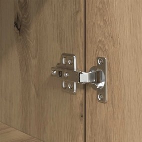 kézműves tölgy színű szerelt fa magasszekrény 70 x 35 x 180