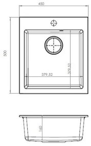 ALVEUS 1133431 - Mosogató CORTINA 50x45 cm gránit/bézs