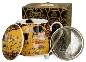 Klimt Porcelán teás szűrős bögre A csók 430 ml