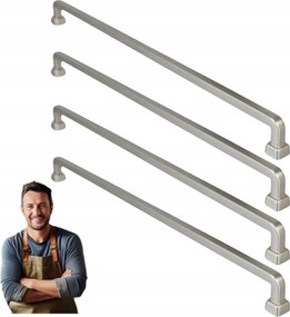 Bútorfogantyú fiókos szekrényhez Tulia 320 mm Inox, Csiszolt acél 4db
