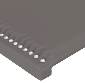 szürke műbőr LED-es fejtámla 83x16x118/128 cm