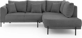 Sötétszürke zsenília sarokkanapé (jobb oldali-L alakú) Mauris – Ropez