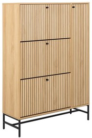 Natúr színű billenő ajtós cipőtartó tölgyfa dekorral 99x140x35 cm Albany – Actona