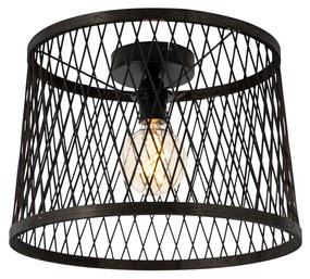 Rusztikus mennyezeti lámpa fekete rattan 40 cm IP44 - Calamus
