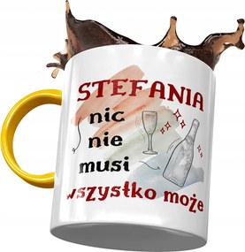 Sárga Bögre Stefánia Barátnőknek Ajándék Nyomtatott Fotóval