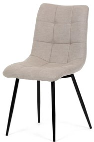 Scaun de sufragerie, material cappuccino, picioare din metal negru