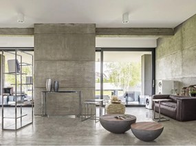 Szürke-natúr színű fém kerek dohányzóasztal ø 90 cm Lancaster – Bizzotto