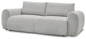 Világosszürke kordbársony kinyitható kanapé 257 cm Lucien – Bobochic Paris