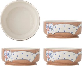 Világosbarna kőedény tálka szett 4 db-os Missy – Bloomingville