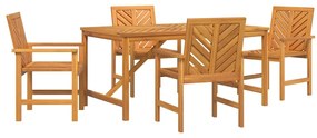 vidaXL Kert étkező szett 5 pcs Barna Tömör Akácfa
