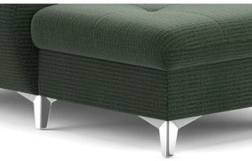 CATANIA jobbos zöld U-alakú sarokkanapé tárolóval, ággyá nyitható