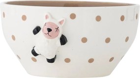 Fehér-barna kőedény gyerek tálka ø 14 cm Dolly – Bloomingville Mini