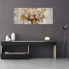 Kép - Lány rózsákkal (120x50 cm)