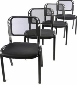 Rakásolható kongresszus szék készlet 4 db fekete