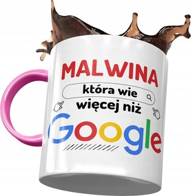 Rózsaszín Bögre Malvina Barátnő Feleség Ajándék Nyomtatott Fotóval