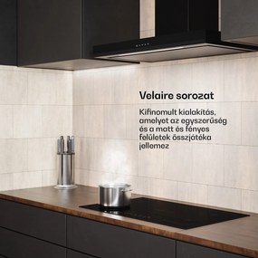 Klarstein Velaire páraelszívó, Elegáns, minimalista, nagy teljesítményű, A++ energiaosztály, 595 m³/h, 90 cm