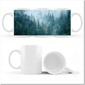 Nyomott mintás bögre Erdő a ködben Utazás