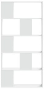 5-szintes fehér szerelt fa könyvespolc 80,5 x 23,5 x 162,5 cm