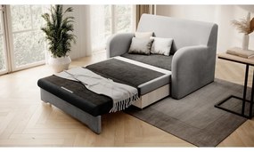 Világosszürke-antracitszürke bársony kinyitható kanapé 130 cm Ario – ELTAP