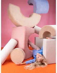 Rózsaszín kordbársony habszivacs játszótér 3 db-os magasság 37 cm 75x49 cm Rainbow Montessori – Wigiwama