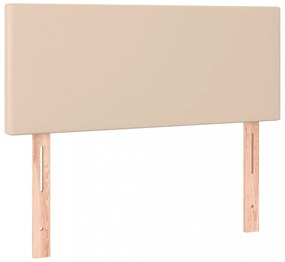 cappuccino színű műbőr rugós ágy matraccal 90 x 200 cm