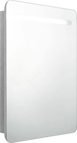 vidaXL betonszürke LED-es tükrös fürdőszobaszekrény 60 x 11 x 80 cm