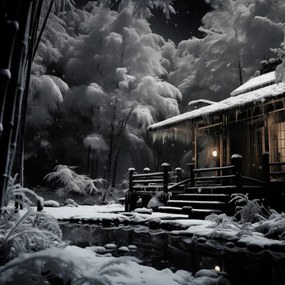 Poszter 80x80cm Hagyományos japán házikó