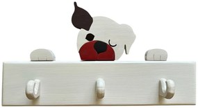 4 akasztós fa gyermekfogas boxer kutya dísszel, 2 különböző méretben