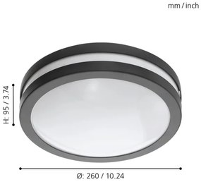 Eglo 97237 - LOCANA-C LED 14W für Bad, dimmbar, BT, IP44, 230V