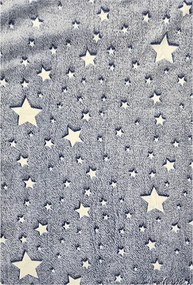 Sötétben világító mikroplüss takaró 150x200cm kis kék csillagok