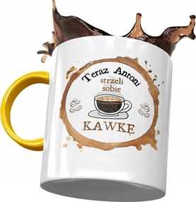 Sárga bögre Antal Barát Kolléga Nyomtatott fényképpel