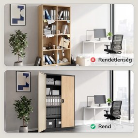 Fém irodai iratszekrény antracit / sonoma tölgy: Eco Design JAN II, 1150 x 1850 x 400 mm
