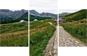 Kép - Hegyi táj házakkal (90x60 cm)