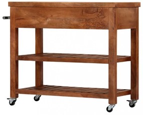 tömör akácfa zsúrkocsi 100 x 48 x 89 cm