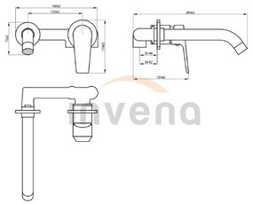 Invena Dokos, rejtett mosogató csaptelep, króm fényes, INV-BP-19-U01-A