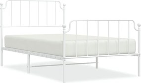 vidaXL fehér fém ágykeret fej- és lábtámlával 107 x 203 cm