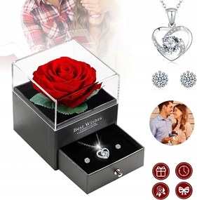 Eternal Rose Ékszerdoboz Szív Nyaklánccal És Fülbevalóval