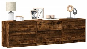 füstös tölgy színű szerelt fa LED-es TV-szekrény 180x34x50 cm