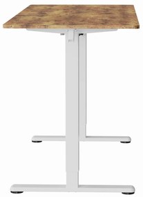 Elektromosan állítható magasságú íróasztal - 140x60cm rusztikus barna ülő-/állómunkához - LVN System Lite LV1717