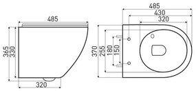 Kasos fali rimless WC