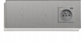 Érintőkapcsoló Dupla Üveg 1+1 Usb-c Qc Aljzat 20W Quick Charge