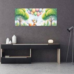Kép – Boldog róka (120x50 cm)