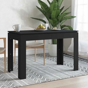 Fekete szerelt fa étkezőasztal 120 x 60 x 76 cm