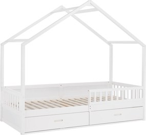 Montessori ágy, 90x200, fehér, tömör, BIANKA