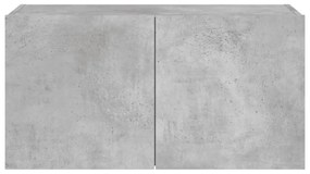 betonszürke falra szerelhető TV-szekrény LED-del 80x35x41 cm